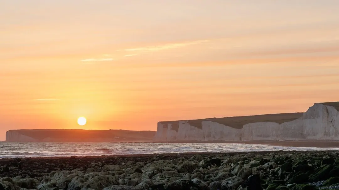 Beachy head lighthouse golden cliffs