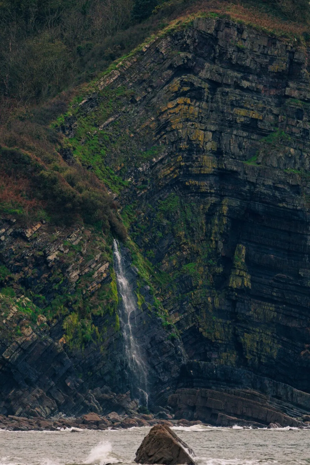 Blackchurch rock waterfall cliff