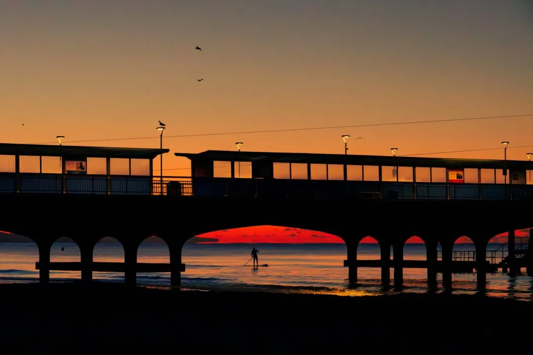 Bournemouth pier silhouette sunset