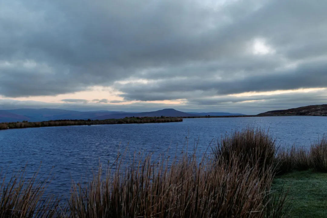 Reservoir dusk pen y fan reflection, the Brecon Beacons, Wales