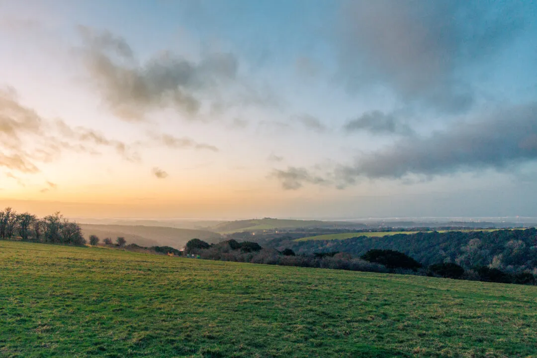 Sunset valley view, Butser Hill, Hampshire
