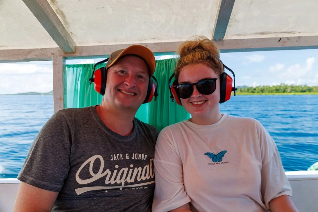 Candid couple portrait boat siargao