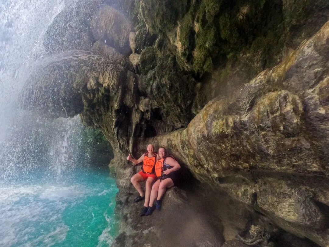 Cave behind waterfall scenic cebu