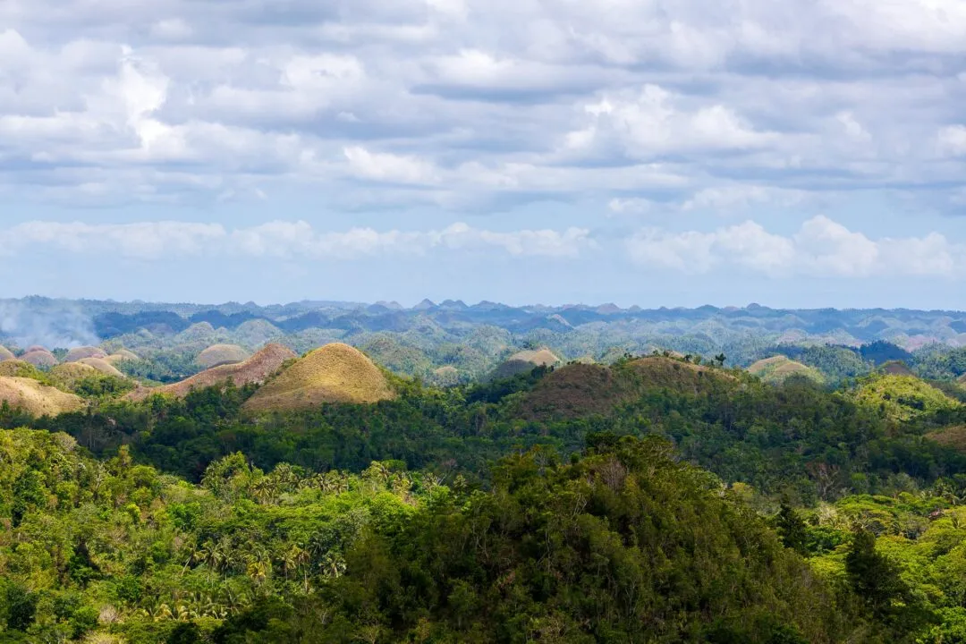 Conical hills dramatic clouds bohol