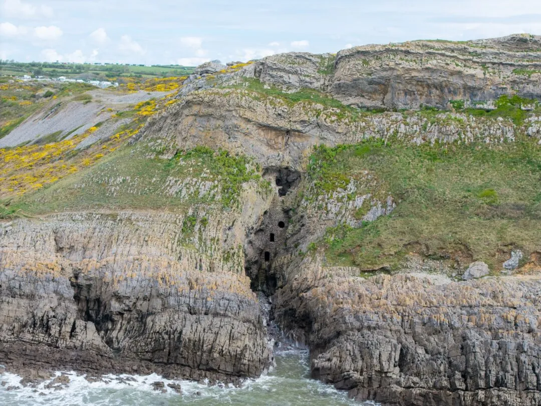Culver hole cliff face aerial