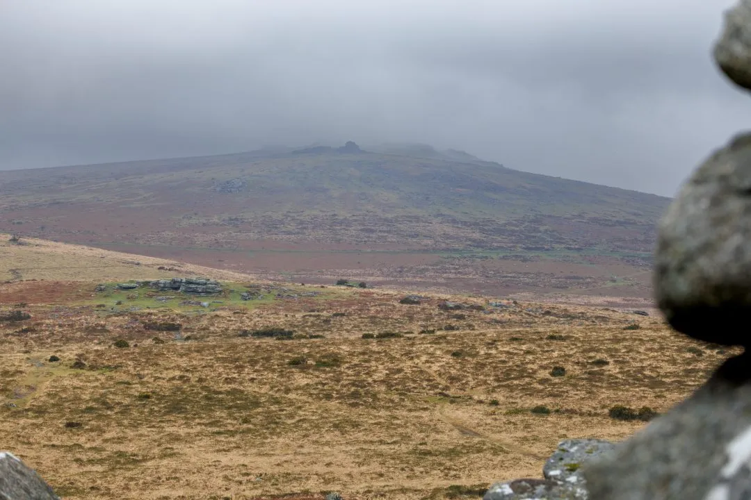 Misty hilltop atmosphere, Dartmoor, Devon