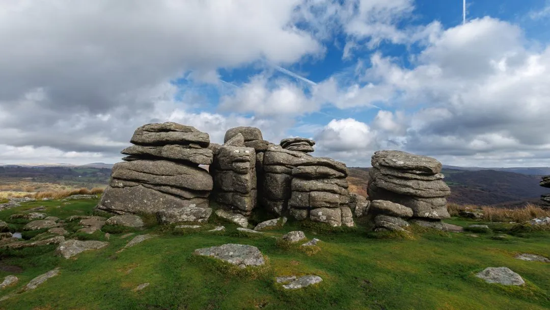 Tor rock window view, Dartmoor, Devon