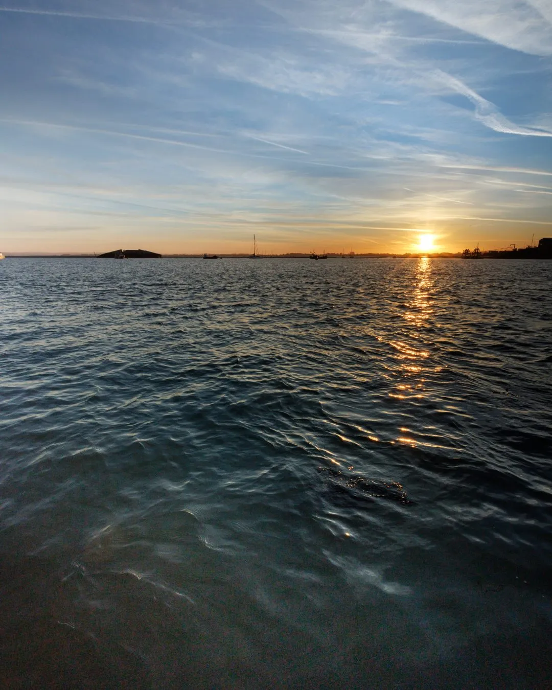 Harbour mouth sun reflection path, Eastney