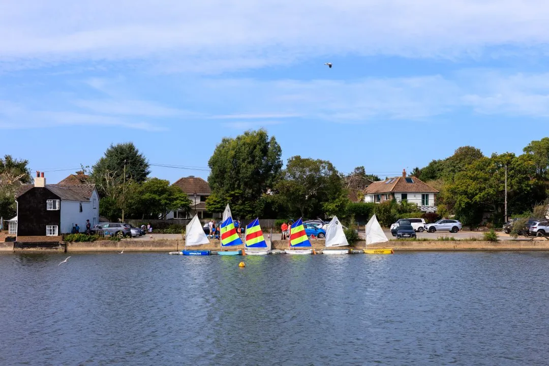 Dinghies moored jetty, Emsworth
