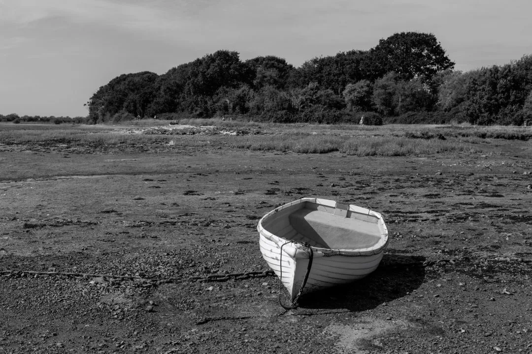 Marsh dinghy black white, Emsworth