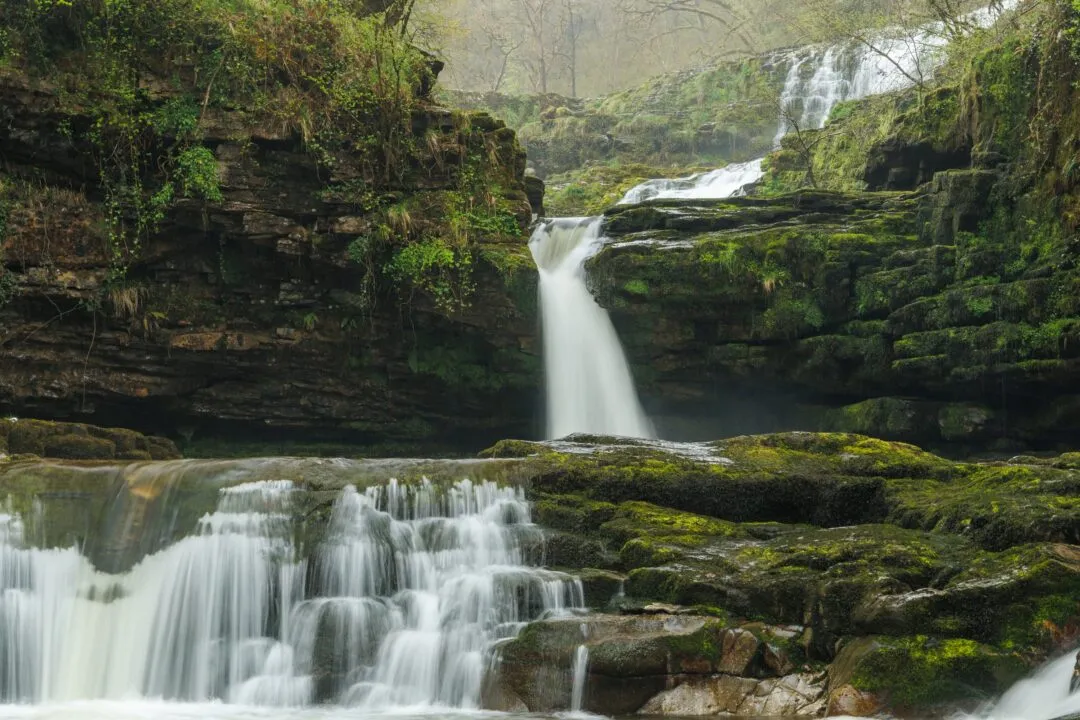 Four waterfalls golden tones