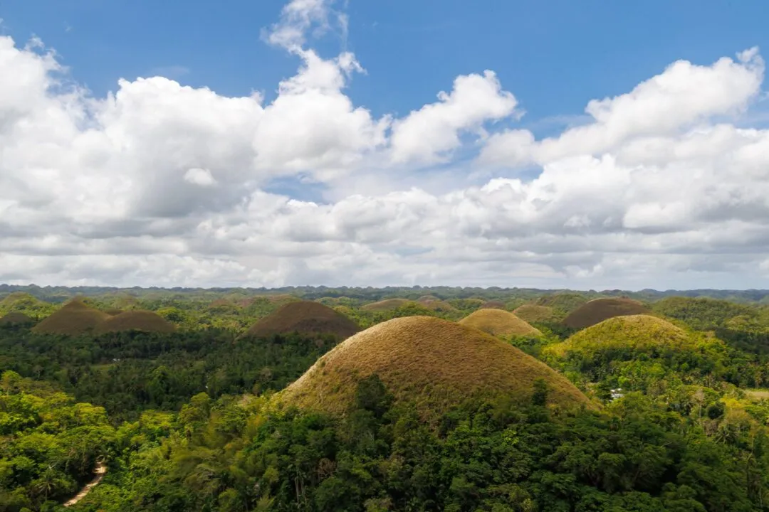 Hills viewpoint vivid blue sky bohol
