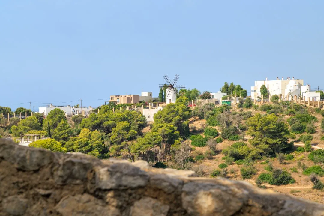 Windmill hillside view, Ibiza Old Town