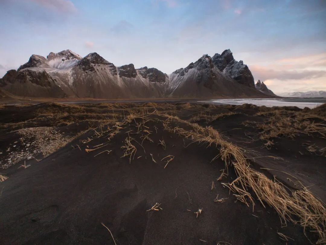 Iceland black sand dunes mountains