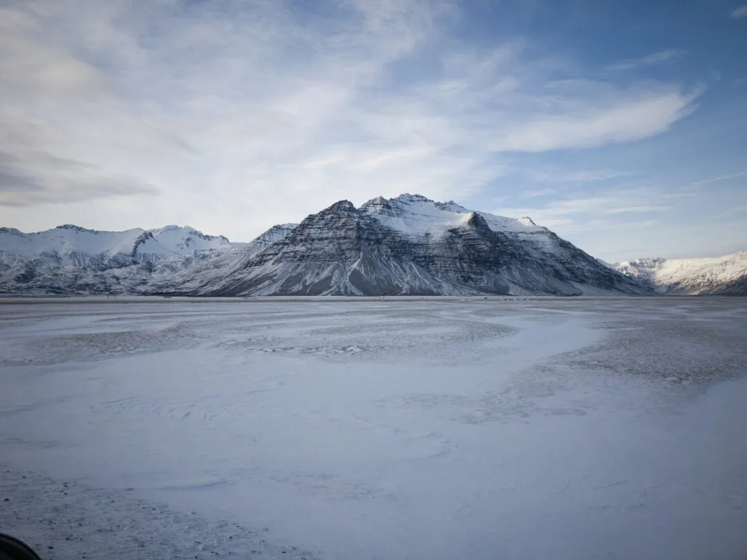 Iceland glacier storm clouds
