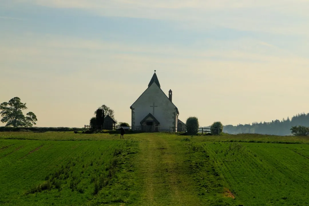 Chapel approach path walker, Idsworth