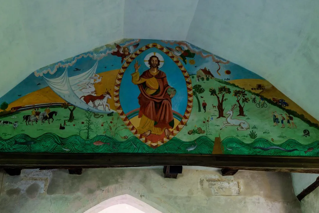 Chapel doom mural detail, Idsworth