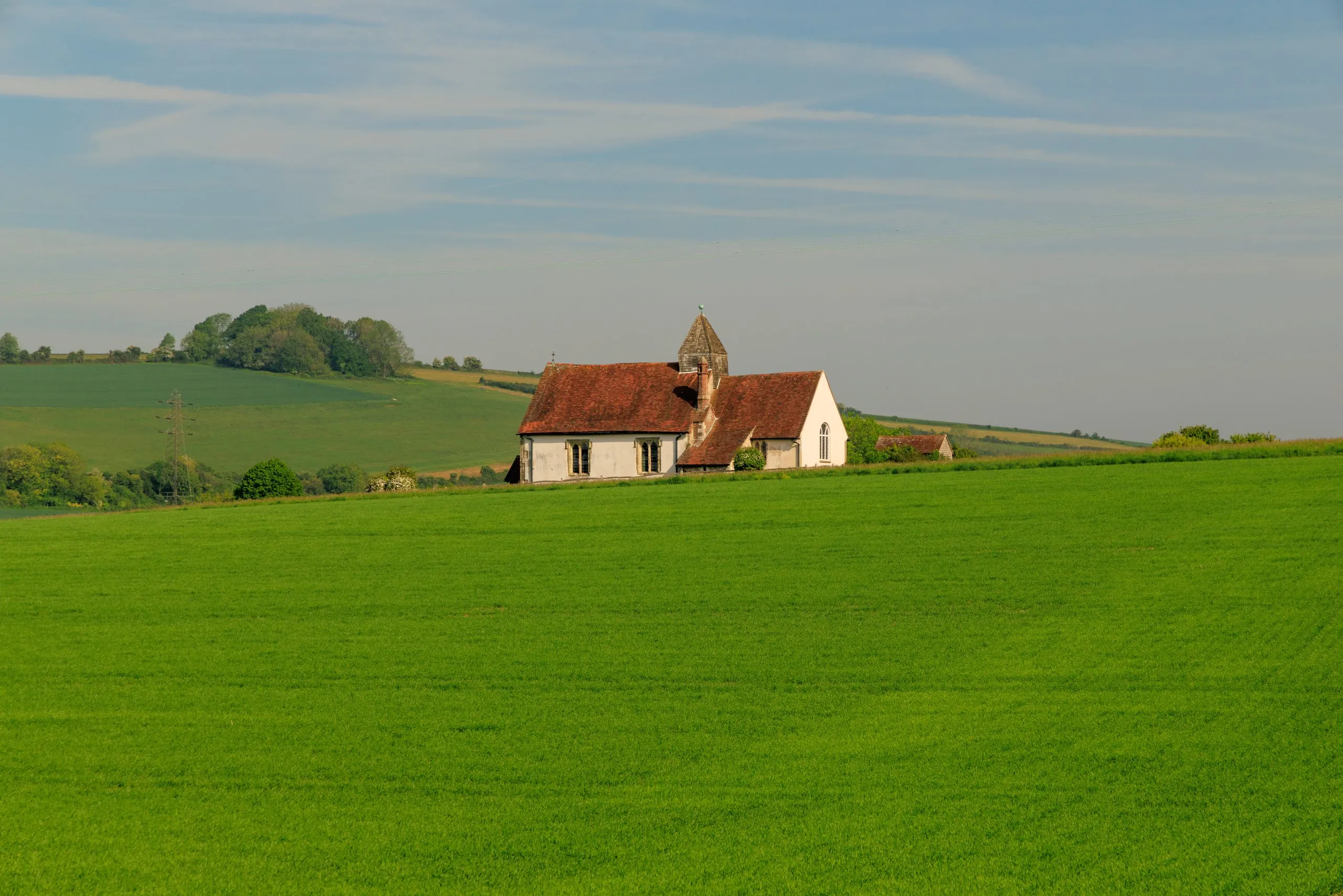 Chapel hillside landscape view, Idsworth
