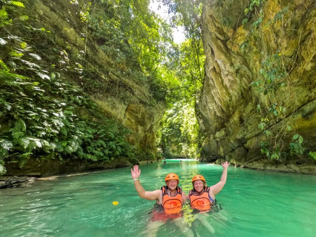 Joyful waving swim shot cebu