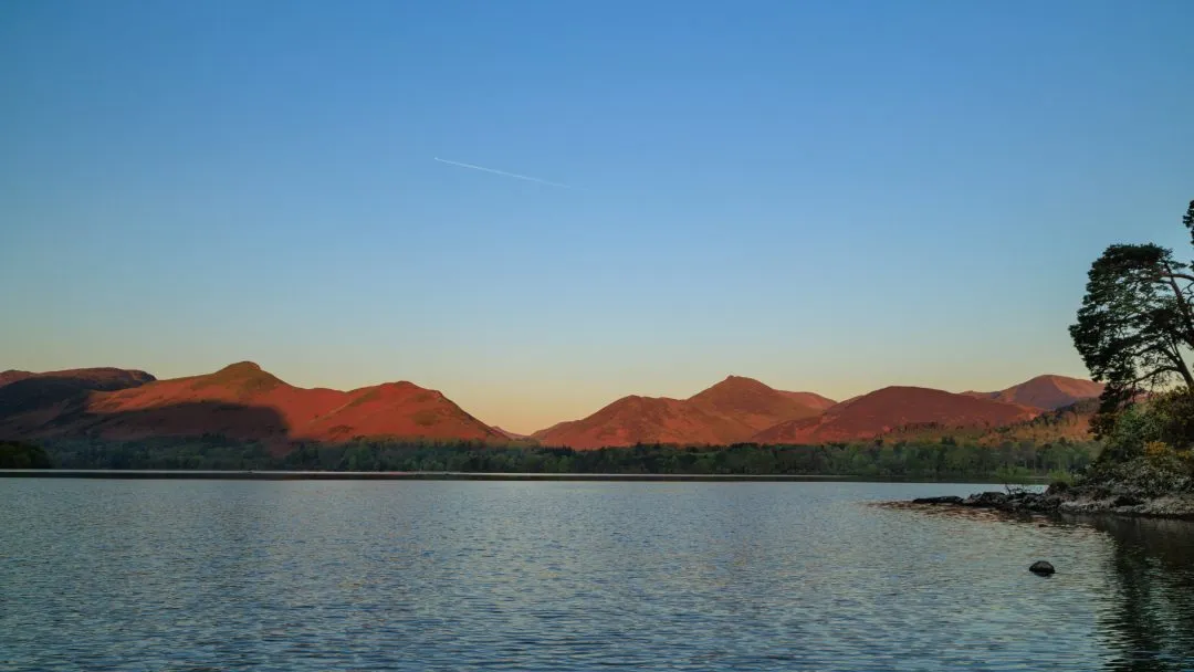 Derwentwater alpenglow, the Lake District, Cumbria