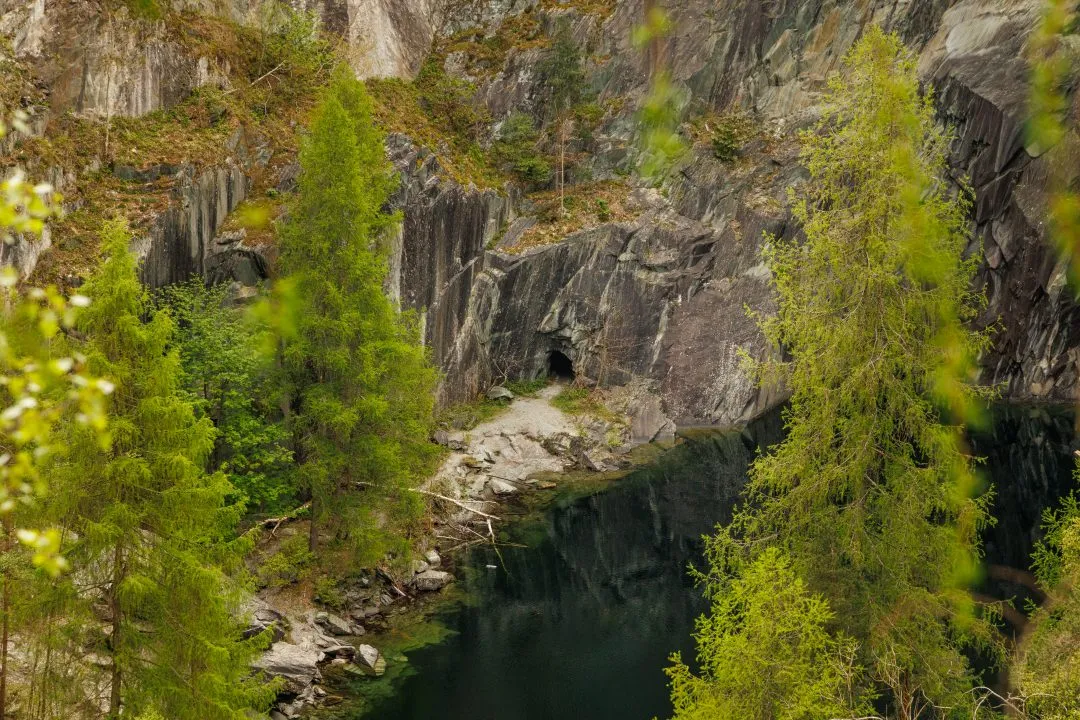 Quarry tunnel entrance reflection, the Lake District, Cumbria