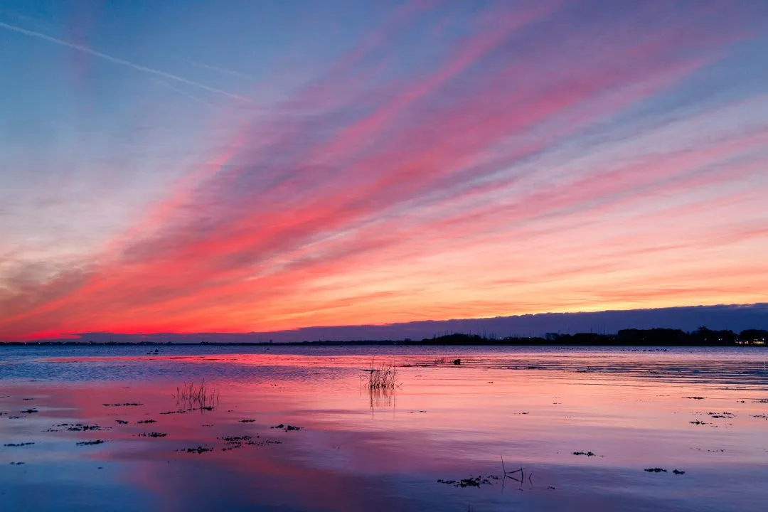 Langstone harbour sunset sky reflection
