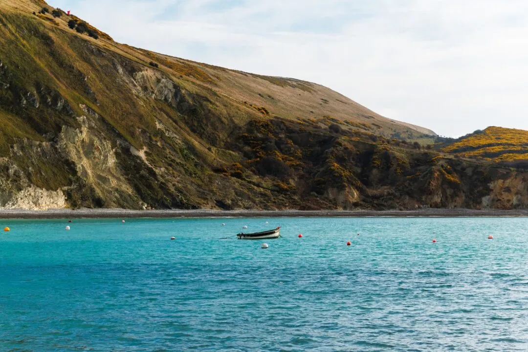 Lulworth cove boat aerial
