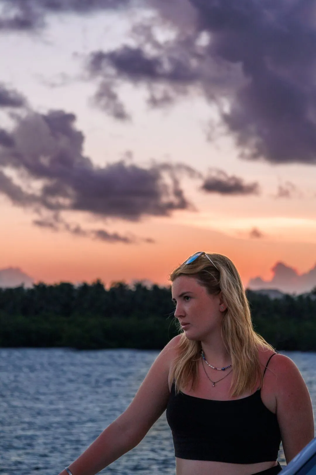 Mountain shaped cloud sunset siargao