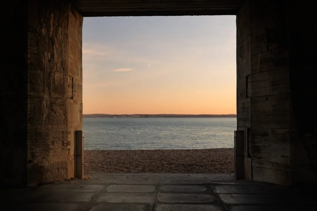 Old Portsmouth Camber Gate Sunset Silhouette, Southsea and Old Portsmouth, Hampshire