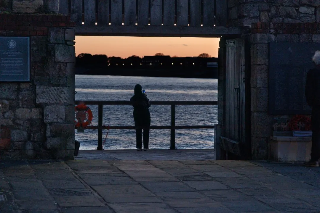Old Portsmouth Historic Gate Sunset Silhouette, Southsea and Old Portsmouth, Hampshire