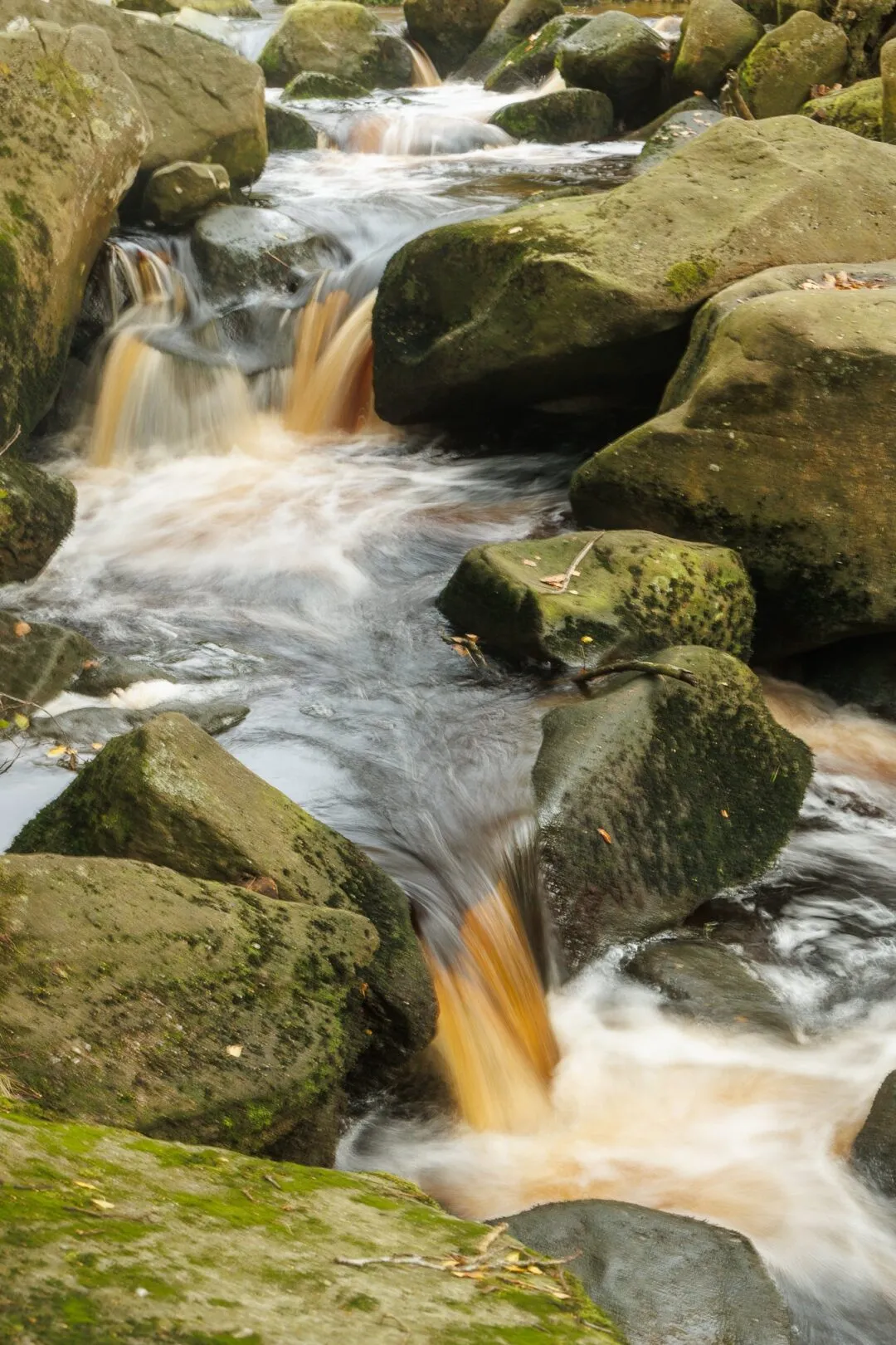 Peak district padley gorge cascade closeup