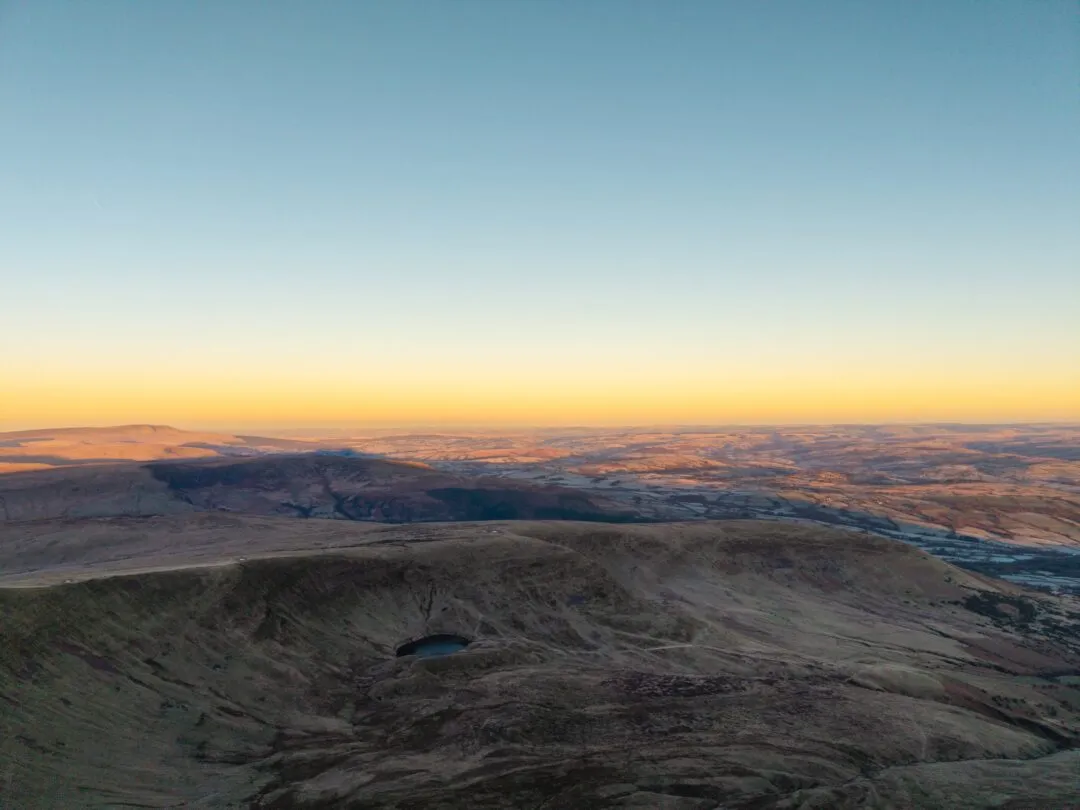 Pen y Fan aerial golden dawn