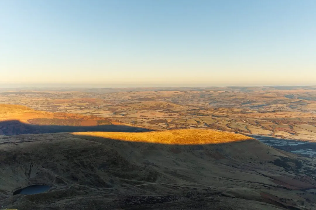 Pen y Fan blue sky ridge panorama