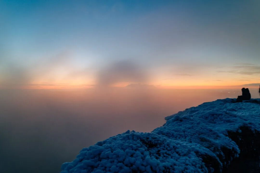 Pen y Fan cloud inversion blue hour
