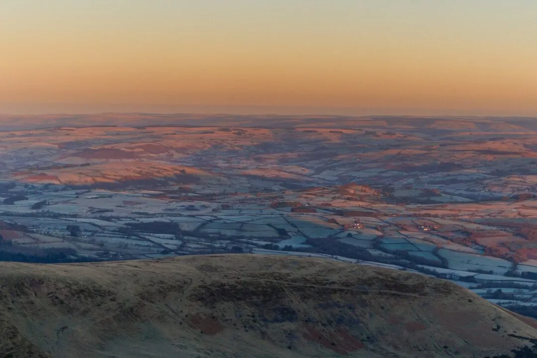 Pen y Fan golden valley panorama