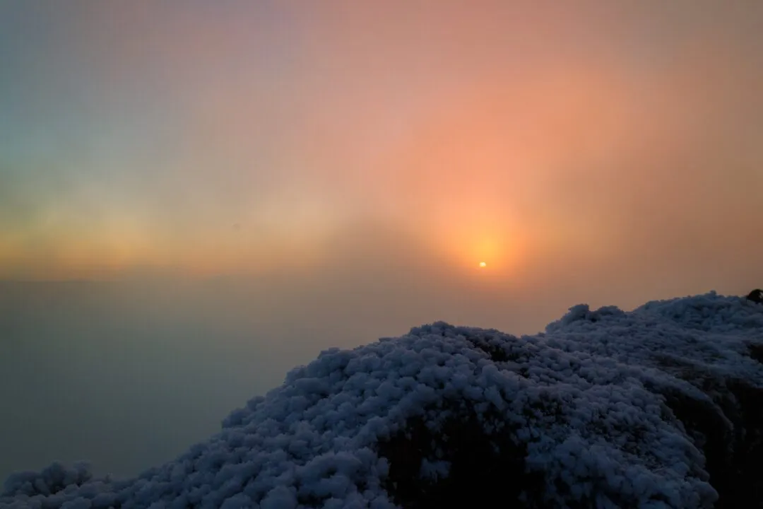 Pen y Fan misty sunrise frost