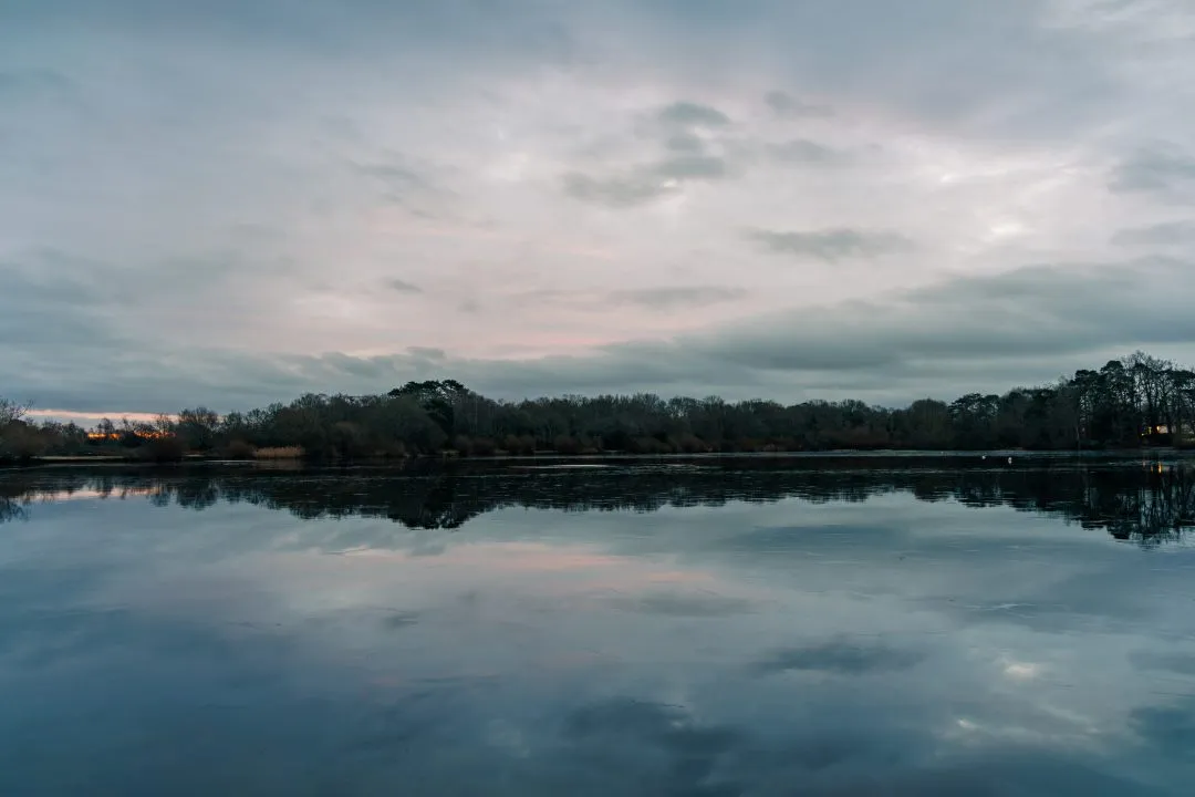 Lake reflection dusk, Petersfield