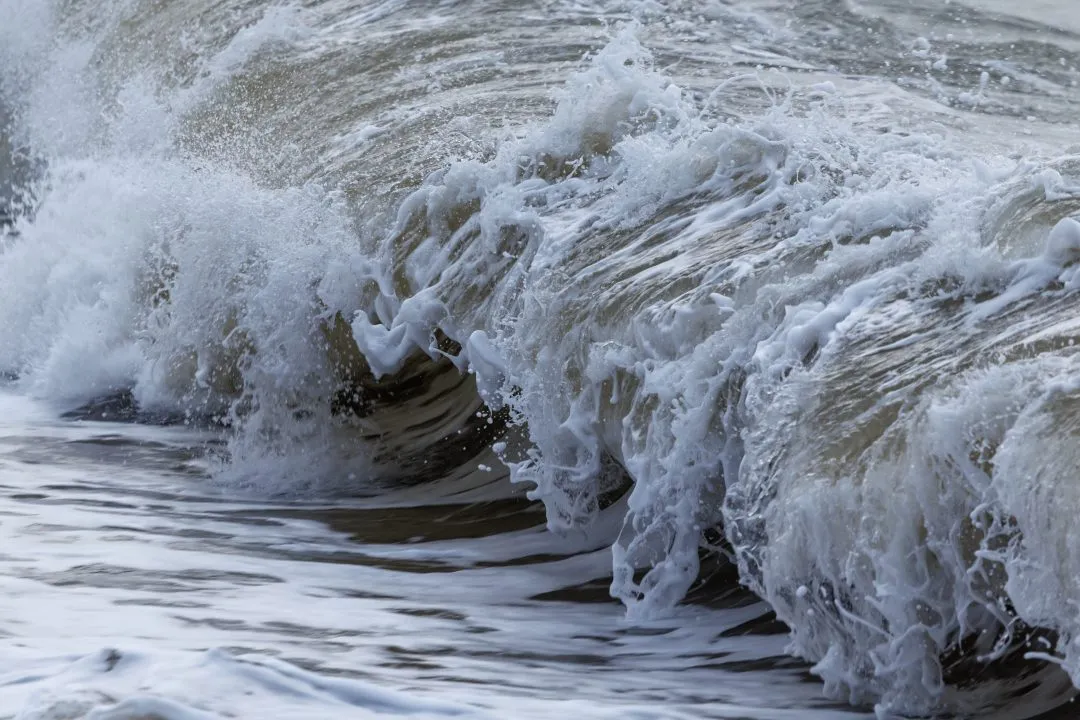 Close-up of a breaking wave, Wembury, Devon