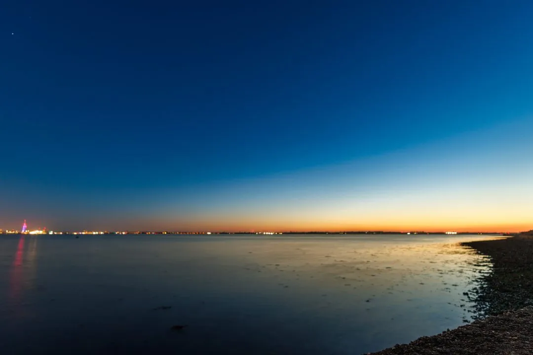 Portsmouth skyline Spinnaker Tower dusk, Portchester