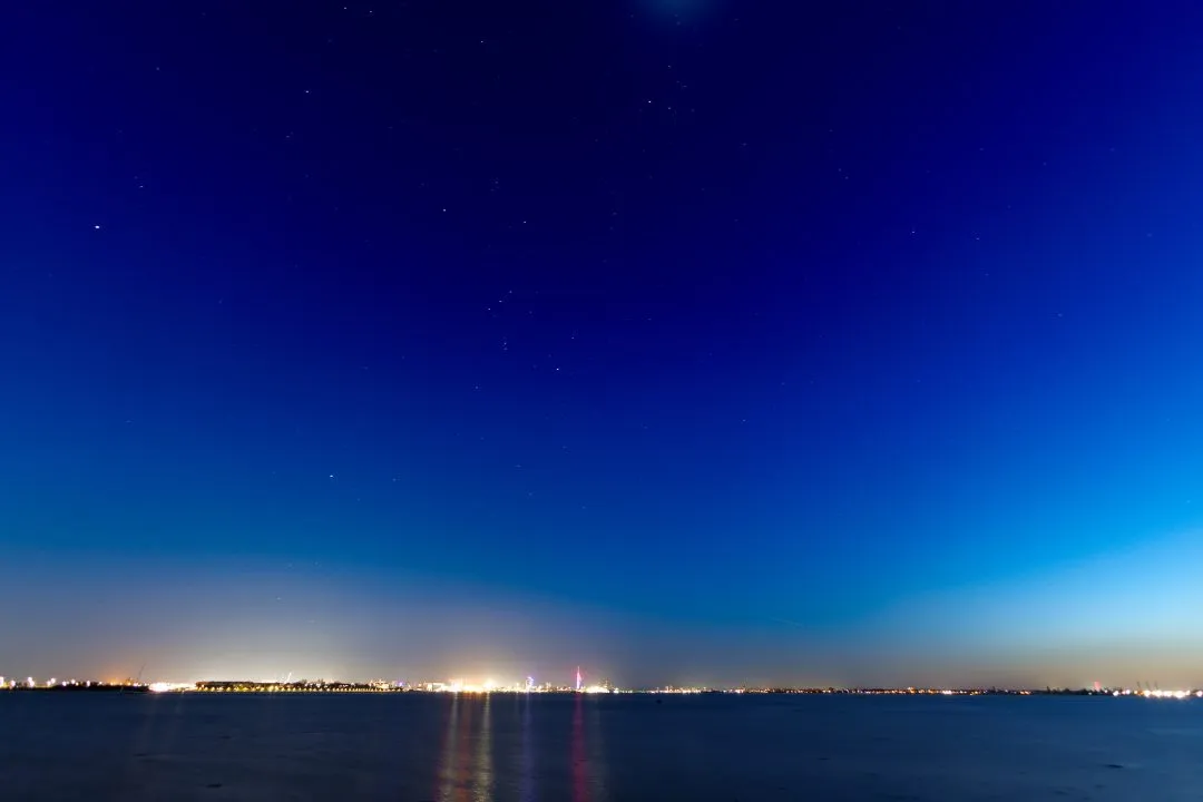 Portsmouth skyline starry sky horizon glow, Portchester