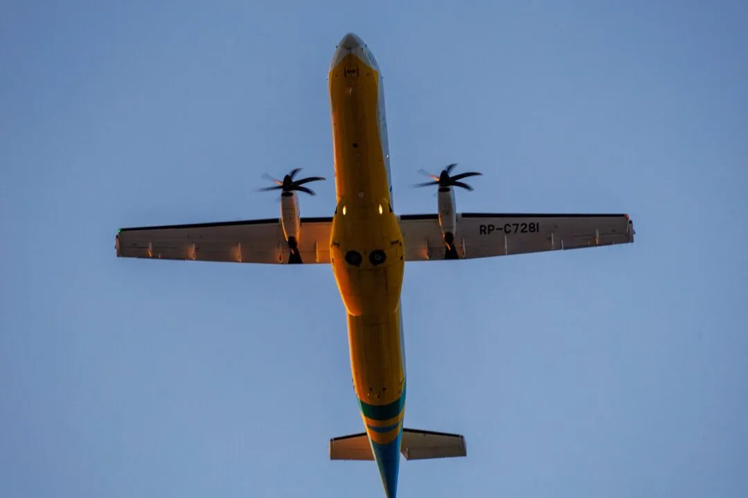 Propeller plane sunset manila