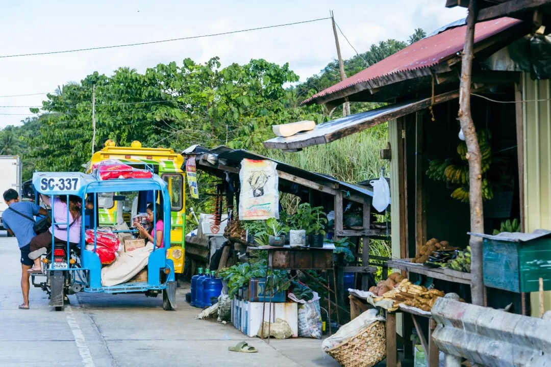 Roadside sari sari store tricycle siargao