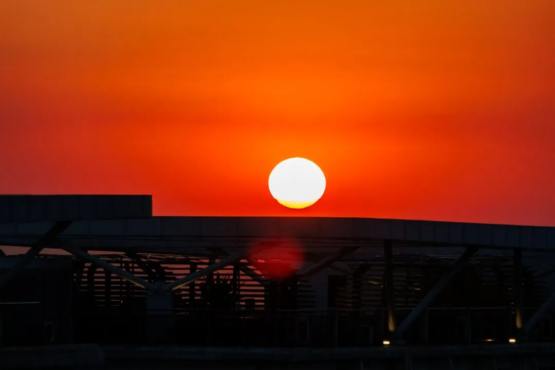 Rooftop silhouette red orange sunset manila
