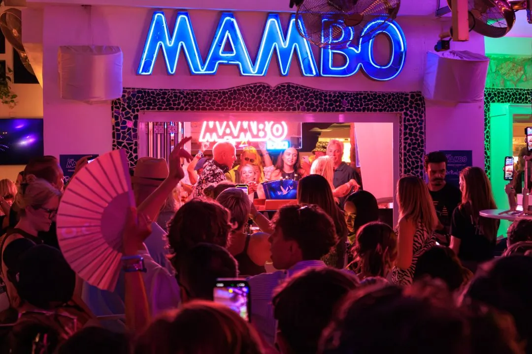 Cafe Mambo crowd dancing, San Antonio, Ibiza