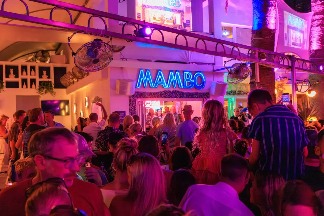 Cafe Mambo entrance crowd, San Antonio, Ibiza