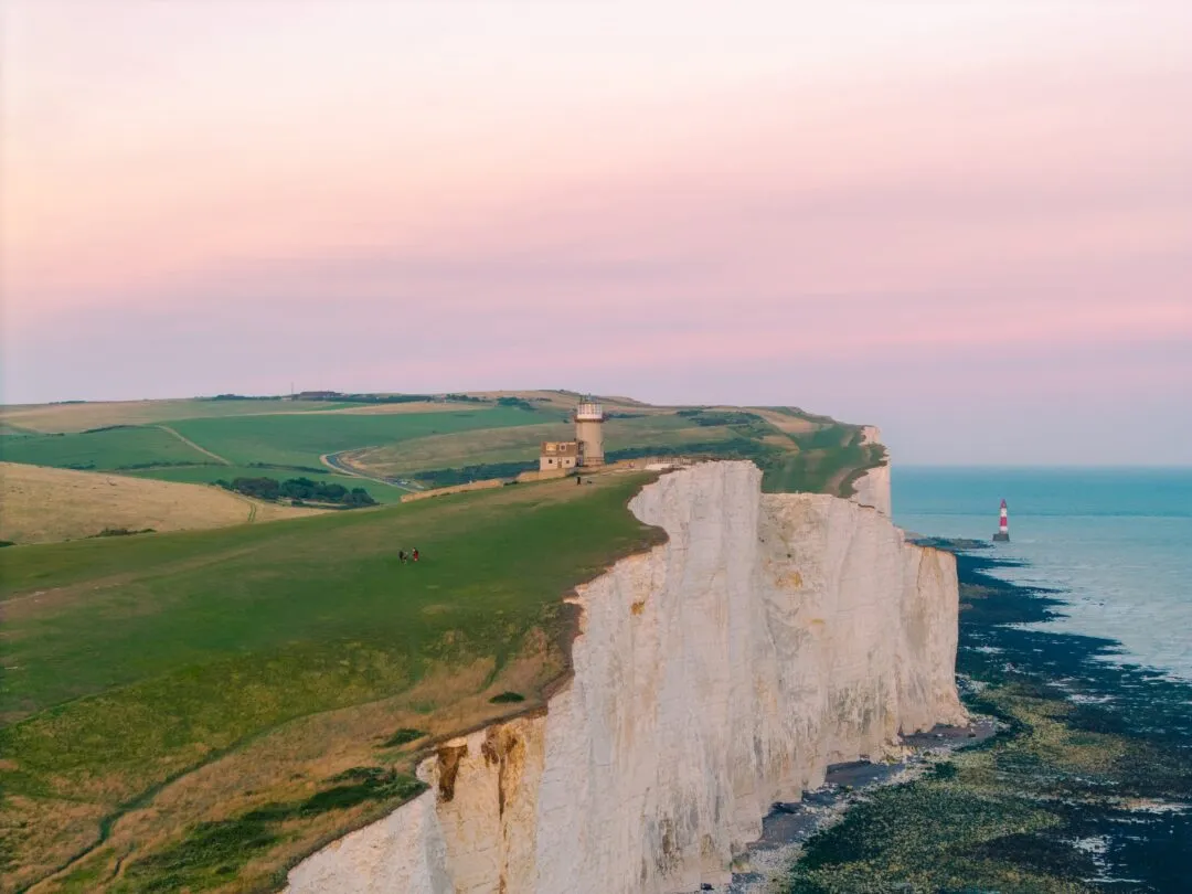 Seven sisters aerial chalk cliffs