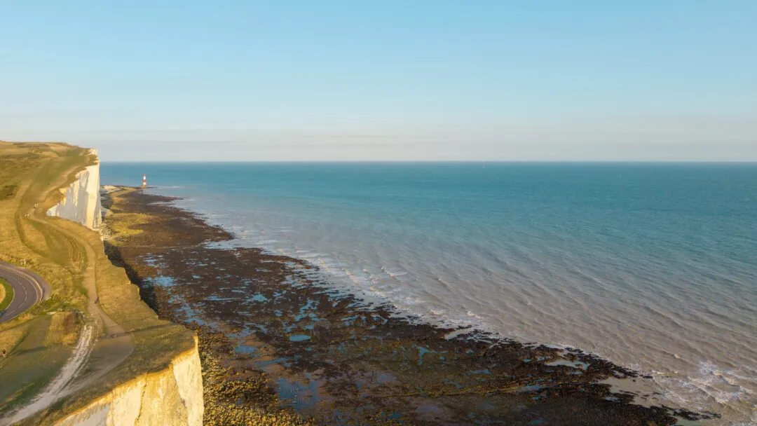 Seven sisters aerial dusk coastline