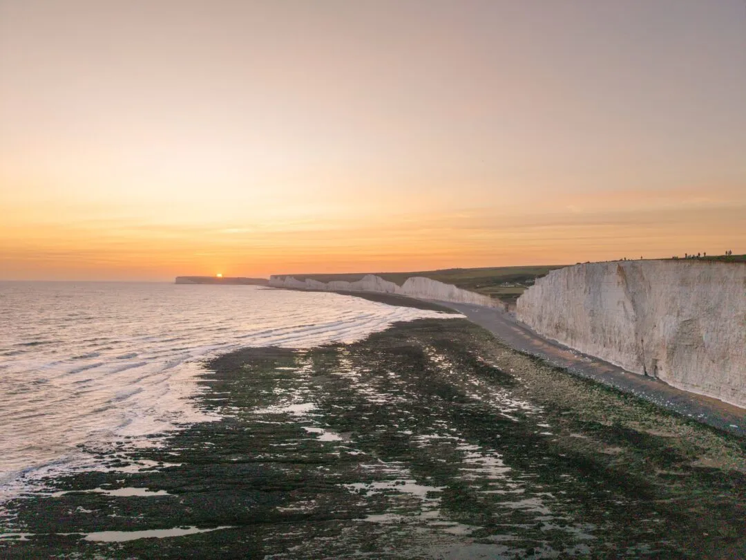 Seven sisters aerial sunset glow