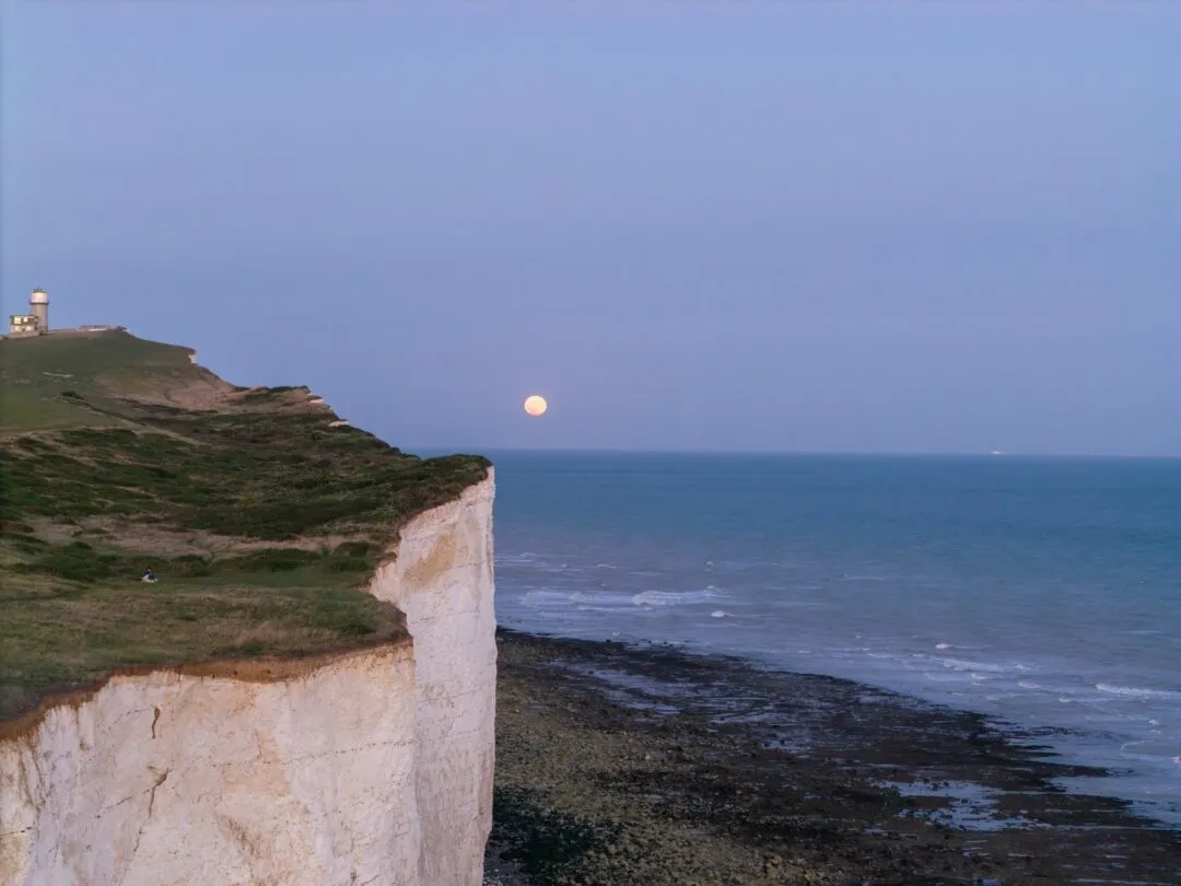Seven sisters moonrise aerial