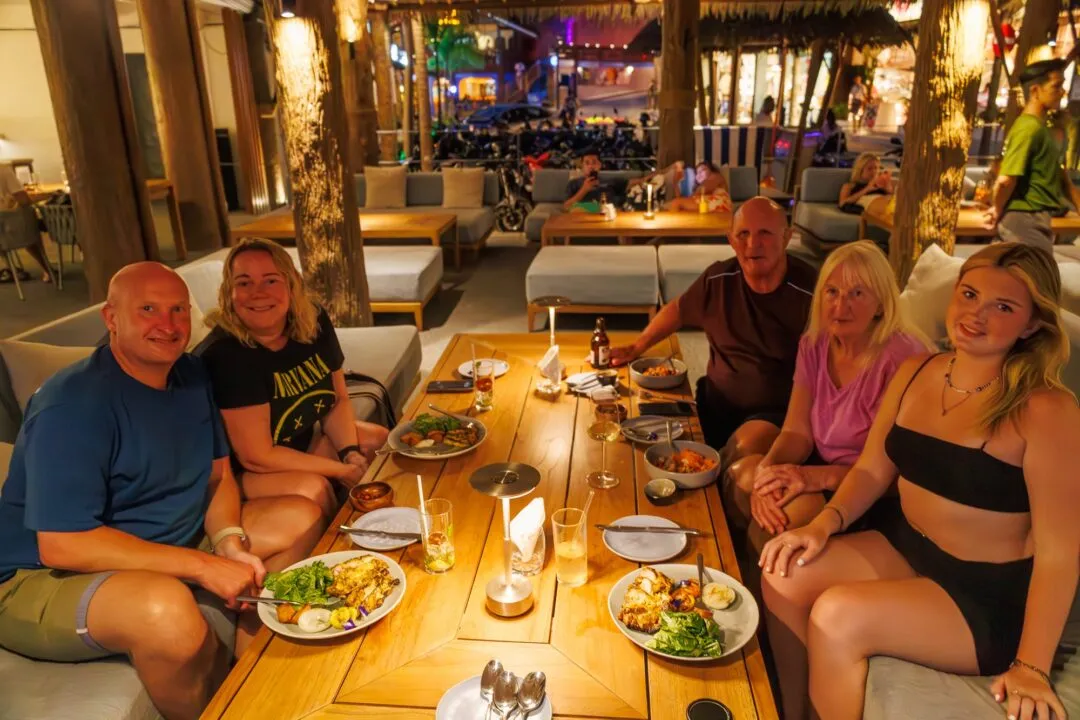 Sharp family group dinner portrait El Nido